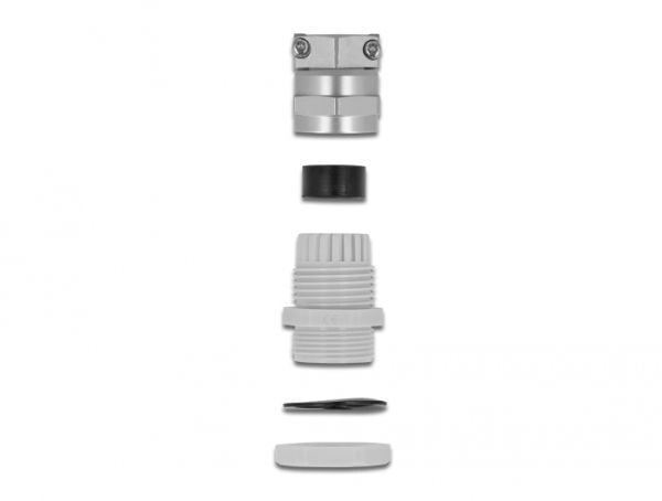 DeLOCK 60356, Harmaa, Metalli, Muovi, 1 kpl, Suora, PG13.5, 9 mm