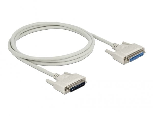 Delock - Seriellforlengelseskabel - DB-25 (hann) skrubar til DB-25 (hunn) skrubar - 2 m - tommelskruer - beige