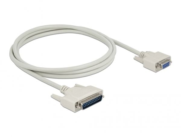 Delock - Seriell kabel - DB-25 (hann) til DB-9 (hunn) - 2 m - tommelskruer - beige