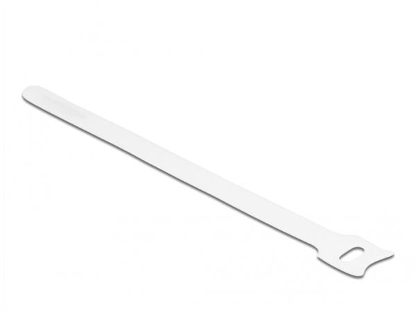 DeLOCK 19520, Hook & loop cable tie, Valkoinen, 20 cm, 12 mm, 10 kpl, Kiina