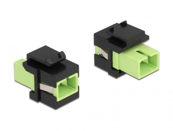 Delock - Verkkoliitin - SC-multimode (W) - SC-multimode (W) - kuitu - simplex - keystone-liitäntä - musta, vaaleanvihreä (86811)