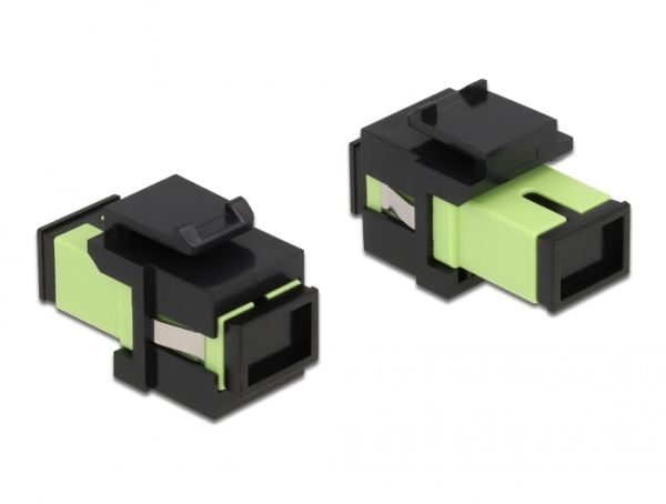 Delock - Verkkoliitin - SC-multimode (W) - SC-multimode (W) - kuitu - simplex - keystone-liitäntä - musta, vaaleanvihreä (86811)