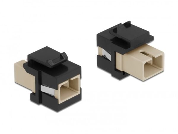 Delock - Nettverkkopler - SC flermodus (hunn) til SC flermodus (hunn) - fiberoptisk - simpleks - svart, beige