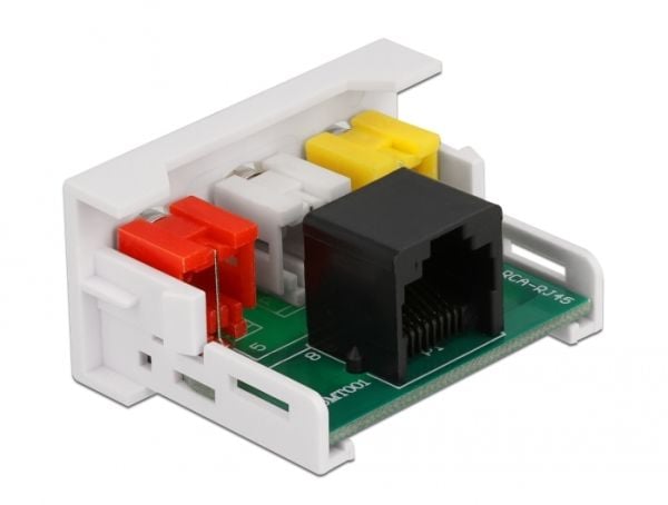 Delock - Easy 45 - trykklåsmodul - RCA, RCA, RCA - 1 modul - hvit, RAL 9003