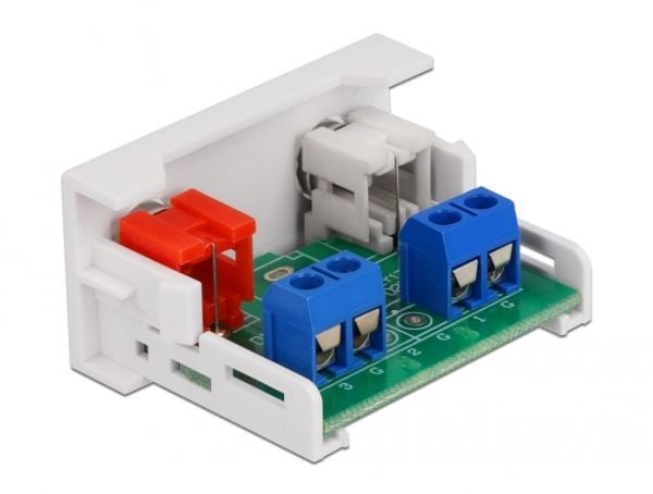 Delock - Easy 45 - trykklåsmodul - RCA, RCA - 1 modul - hvit, RAL 9003