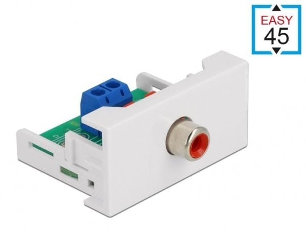 Delock - Easy 45 - trykklåsmodul - RCA - 1 modul - hvit, RAL 9003