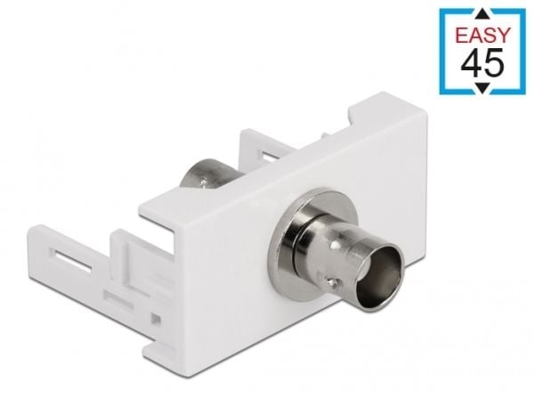 Delock - Easy 45 - trykklåsmodul - BNC - 1 modul - hvit, RAL 9003