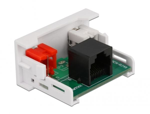Delock - Easy 45 - trykklåsmodul - RCA, RCA - 1 modul - hvit, RAL 9003