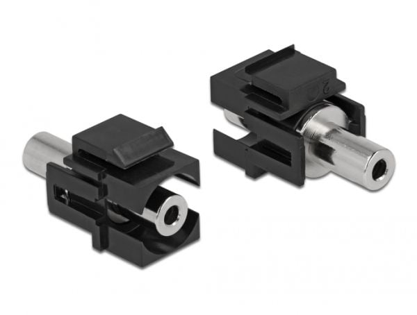 Delock - Trykklåsmodul - 3,5 mm minijakk - svart