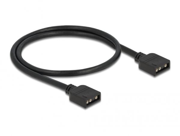 Delock - RGB LED-kabel - 3-stifts ARGB (hunn) til 3-stifts ARGB (hunn) - 5 V - 30 cm - svart