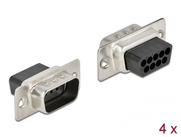 Delock - Krympeskall - D-Sub 9 pin crimp male (en pakke 4)