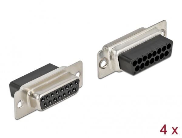 Delock - Seriell kontakt - 15 pin D-Sub (DB-15) (hunn) (en pakke 4)