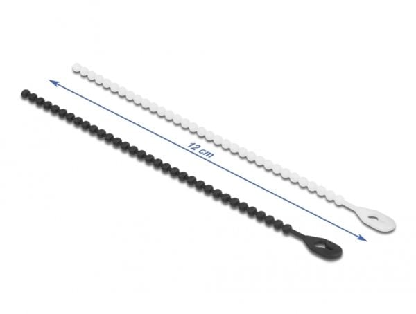 Delock Beaded - Kabelsamlare - 12 cm - svart, vit (paket om 100)