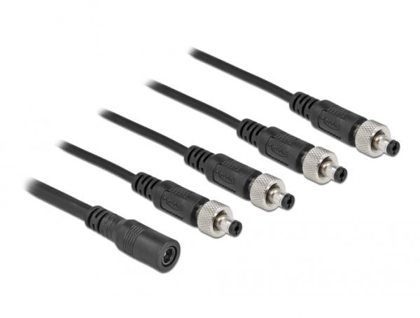 Delock - Strøm-splitter - DC jackstik 5,5 x 2,1 mm (hun) til DC jackstik 5,5 x 2,1 mm (han) kan skrues - 30 V - 2 A - 50 cm - lajittelu