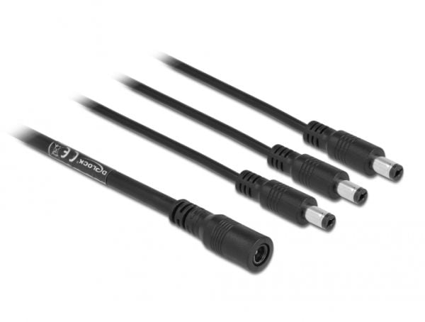 Delock - Strøm-splitter - DC jackstik 5,5 x 2,1 mm (hun) til DC jackstik 5,5 x 2,1 mm (han) - 24 V - 5 A - 50 cm - lajittelu