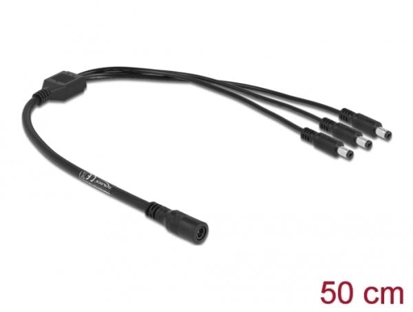 Delock - Strøm-splitter - DC jackstik 5,5 x 2,1 mm (hun) til DC jackstik 5,5 x 2,1 mm (han) - 24 V - 5 A - 50 cm - lajittelu