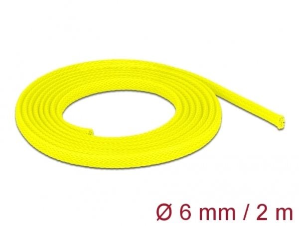 Delock - Flätad ärm - sträckbar - 2 m - gul