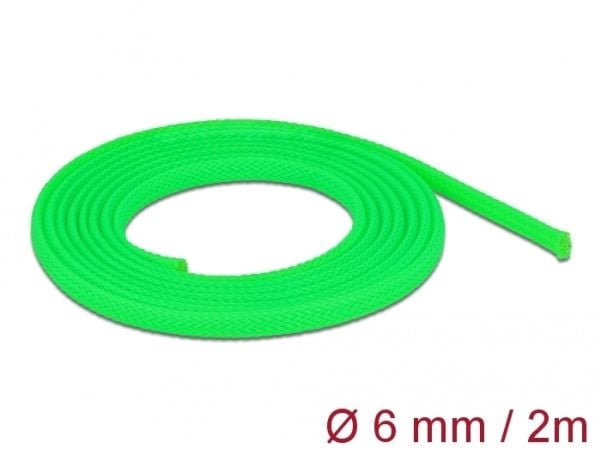 Delock - Flätad ärm - sträckbar - 2 m - grön