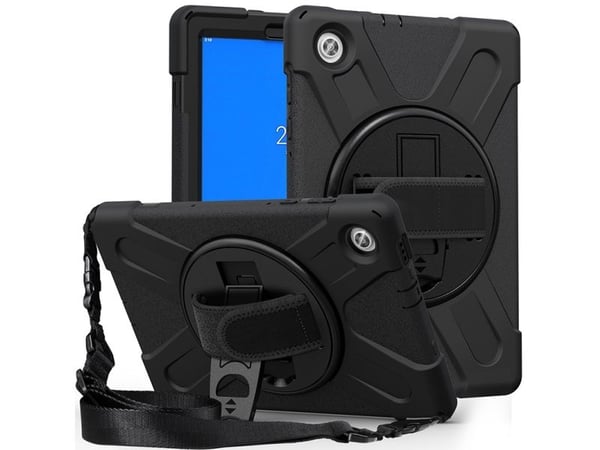 eSTUFF - Baksidedeksel for nettbrett - silikon, polykarbonat - svart - 10.1" - for Lenovo Tab M10 HD (2nd Gen) ZA6V, ZA6W, ZA72, ZA73, ZA7V, ZA7W