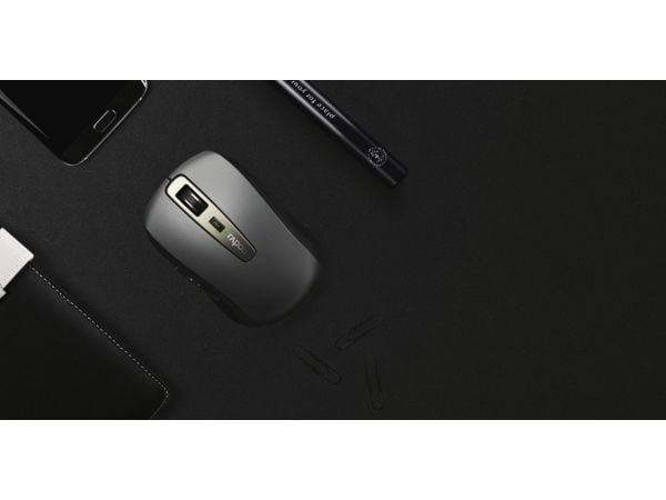 Rapoo MT350 - Mus - optisk - 6 knapper - trådløs - 2.4 GHz, Bluetooth 3.0, Bluetooth 4.0 - USB trådløs mottaker - svart