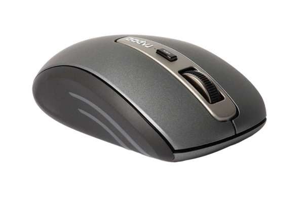 Rapoo MT350 - Mus - optisk - 6 knapper - trådløs - 2.4 GHz, Bluetooth 3.0, Bluetooth 4.0 - USB trådløs mottaker - svart