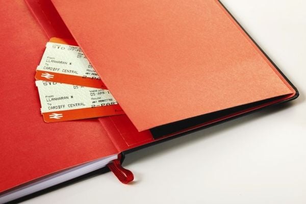 Notesbog oxford black n red business journal a5