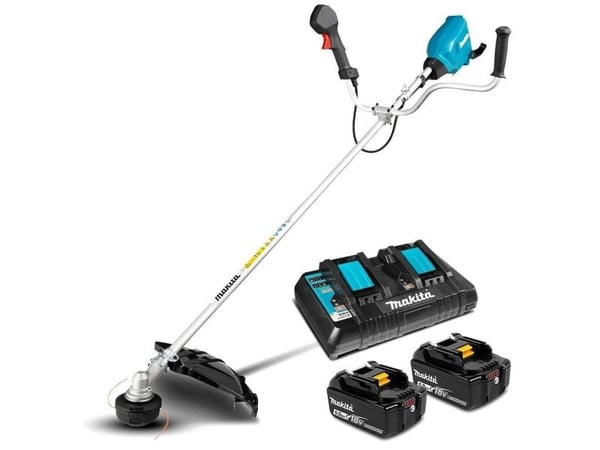 Makita DUR369APT2, Trådkutter, Nylontråd, D-sløyfet håndgrep, 7000 RPM, Svart, Blå, Grå, 43 cm