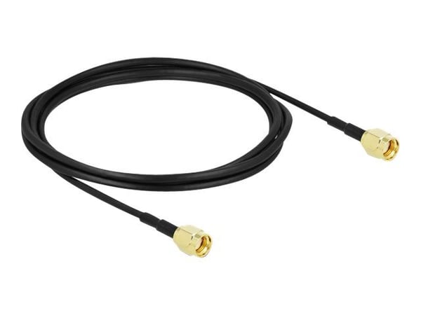 Delock - Antennikaapeli - RP-SMA stik til RP-SMA stik - 2 m - koaksial - sort