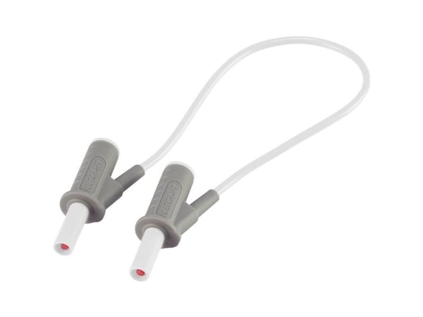 VOLTCRAFT MSB-501 säkerhetsprovkabel [4 mm labbplugg - 4 mm labbplugg] 25,00 cm, vit, 1 st