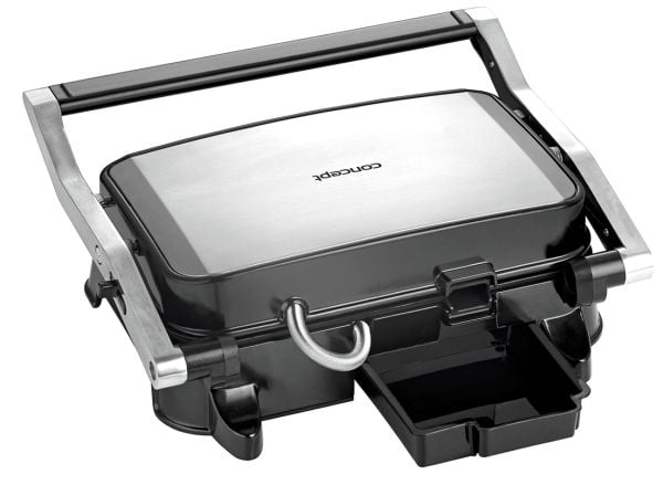 Concept GE2005, Sort, Rustfritt stål, Tabletop, Rotasjon, Rist + steketakke, 278 x 170 mm, 220 - 240 V