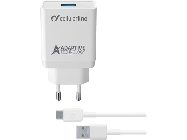 Cellularline 8018080303906, inomhus, AC, 1 m, Vit
