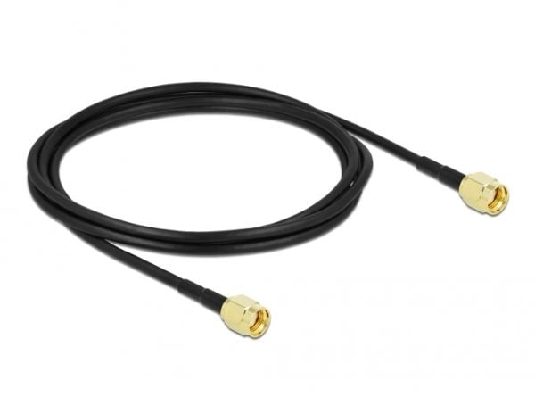 Delock - Antennekabel - RP-SMA plugg til RP-SMA plugg - 2 m - koaksial - svart