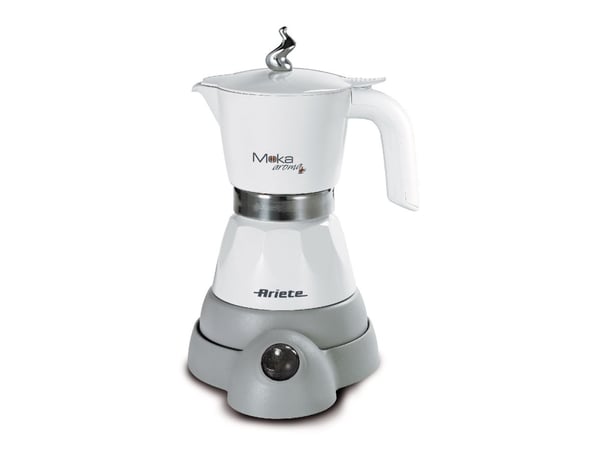 Ariete 1358/10, Sähkömokkapannu, Jauhettu kahvi, 400 W, Harmaa, Valkoinen