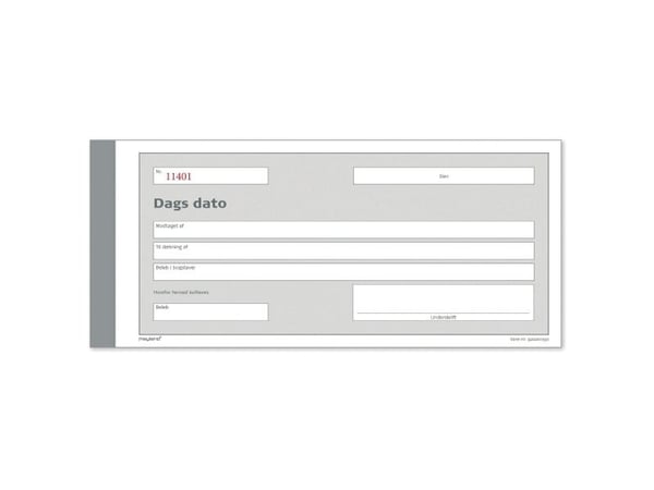 Mayland - Dagsskjema - 50 ark - 210 x 100 mm - dublett - blåpapirkopi - nummerert