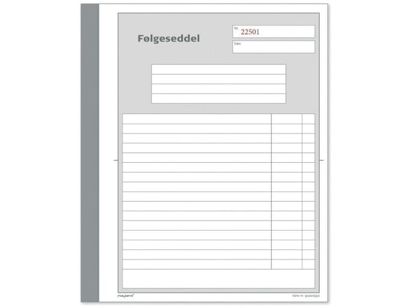 Mayland - Forsendelsesbok - 50 ark - 148 x 200 mm - triplikat - blåpapirkopi - nummerert