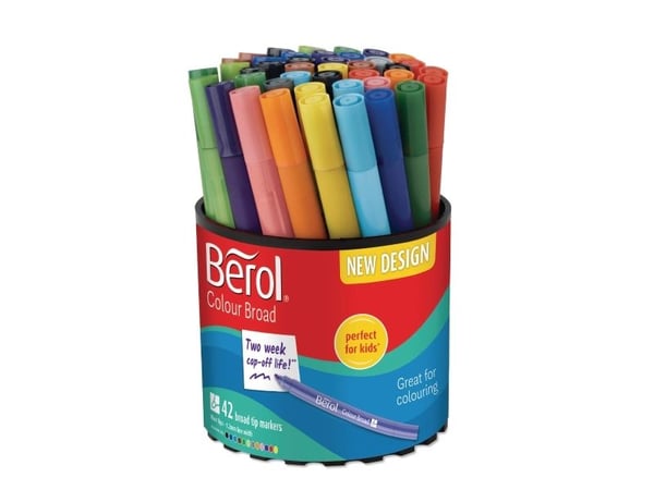 Fiberpennor Berol Colourbroad, blandade färger, 42 st.