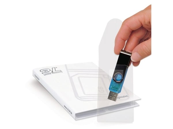 USB-fickor 3L® Djois självhäftande HxB 9 x 5,25 cm transparent 10-pack