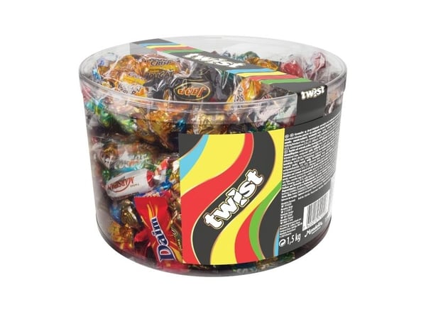 Chokolade Twist 1500g i plastbøtte