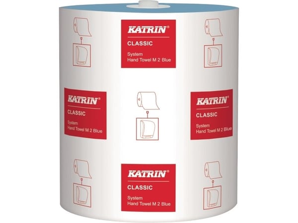 Håndklædepapir Katrin 460263 Plus System Towel M2 blå - (6 ruller pr. karton)