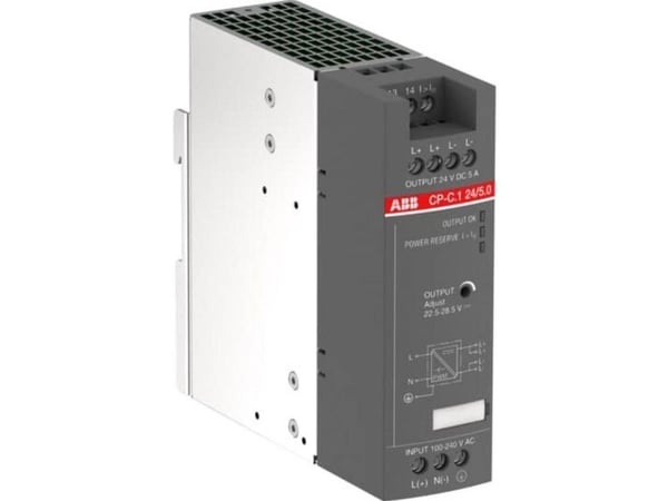 ABB CP-C.1 24/5,0. AC inngangsspenning: 100 - 240 V, Inngangsstrøm: 5 A. Produktfarge: Grå. Bredde: 40 mm, Dybde: 136 mm, Høyde: 129,4 mm. Emballas...