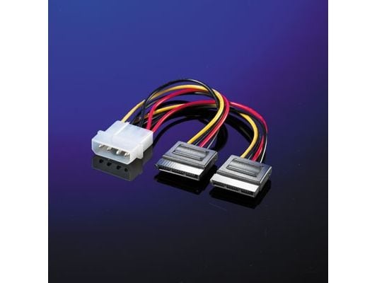 ROLINE 11.03.1050, Molex (4-pin), 0,12 m, Hankjønn, Hunkjønn, Sort, Rød, Hvit, Gult