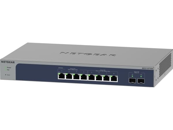 NETGEAR Smart MS510TXM - Switch - L3 Lite - smart - 4 x 100/1000/2.5G + 4 x 1/2.5/5/10GBase-T + 2 x 10 Gigabit SFP+ (opplenke) - rackmonterbar, sta...