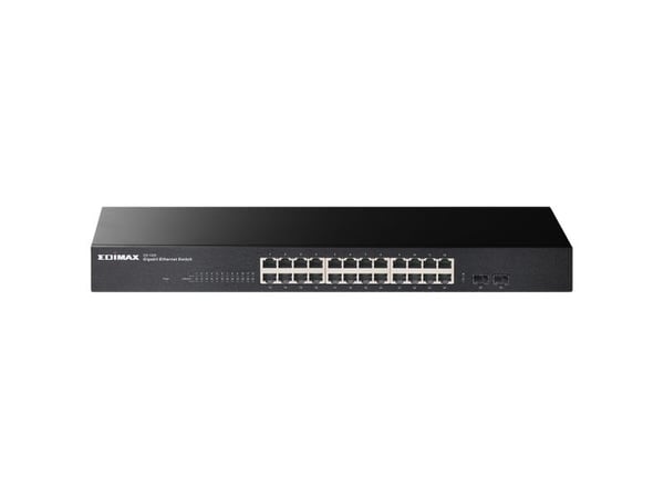 Edimax GS-1026 - V3 - switch - 24 x 10/100/1000 + 2 x SFP - rackmonterbar, stasjonær