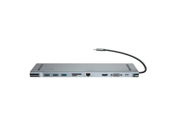 Baseus CATSXG0G, USB 3.2 Gen 1 (3.1 Gen 1) Type-C, 10,100,1000 Mbit/s, Sølv, MicroSD (TransFlash), SD, 3.5mm, HDMI, RJ-45, USB 3.2 Gen 1 (3.1 Gen 1...