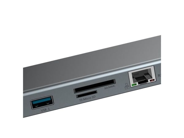 Baseus CATSXG0G, USB 3.2 Gen 1 (3.1 Gen 1) Type-C, 10,100,1000 Mbit/s, Sølv, MicroSD (TransFlash), SD, 3.5mm, HDMI, RJ-45, USB 3.2 Gen 1 (3.1 Gen 1...