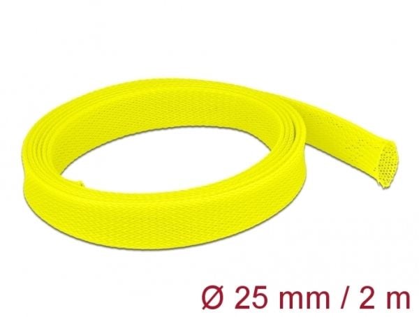 Delock - Flätad ärm - sträckbar - 2 m - gul