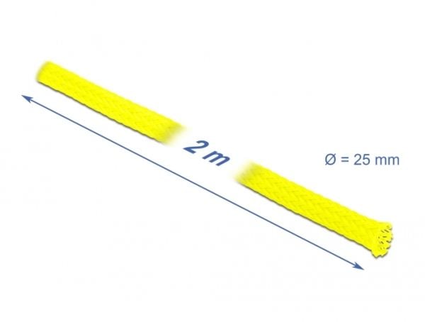 Delock - Flätad ärm - sträckbar - 2 m - gul