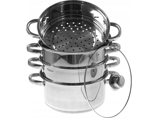 King Hoff dampkokergryte i stål, 5 deler, 24 cm, 5 l, "Kinghoff"
