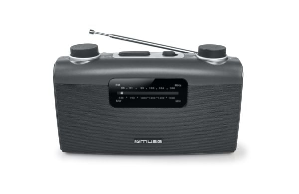 Muse M-058 R, Bærbar, Analog, AM, FM, Sort, Grå, Monokromatisk, Rotasjon