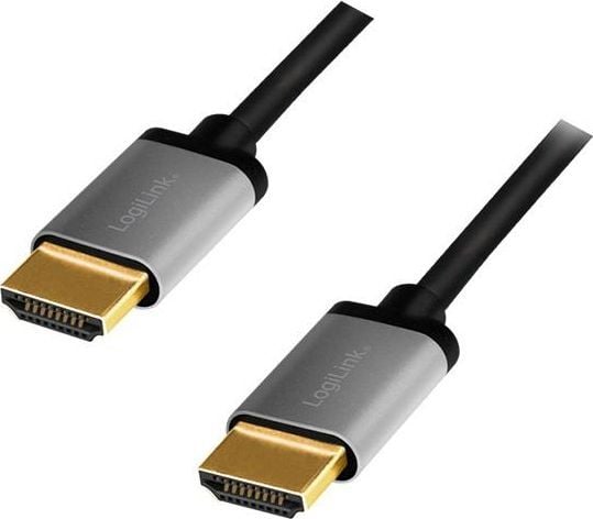LogiLink CHA0101, 2 m, HDMI Type A (Standard), HDMI Type A (Standard), 3D, 18 Gbit/sek, musta, harmaa